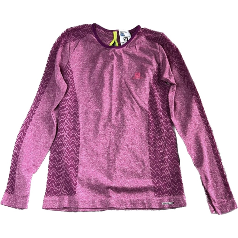 Salomon Seamless AdvancedSkin Dry Long Sleeve Tee Pink Size Medium